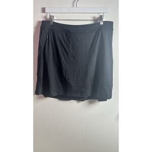 Greg Norman Play dry Golf Womens Skirt Skort Size L Black Pockets Pull On NEW